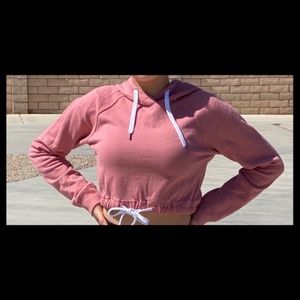 Pink Crop Hoodie